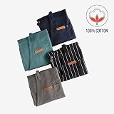 Chef Pomodoro Navy Blue Cotton Chef Apron Men Women Pockets Adjustable Neck view 7