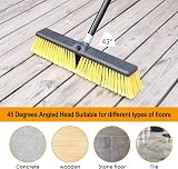 Ylebs Garden Broom Outdoor Heavy Duty 63in Telescopic Handle 18in Head view 2