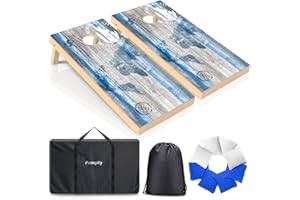 Pennpliy Cornhole Sets 3'x2'/4'x2', Solid Wood Cornhole Boards Set with 2 Corn Hole Toss Boards and 8 Cornhole Bean Bags, Cor