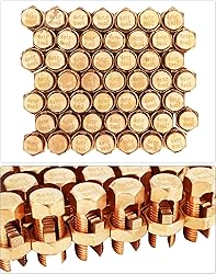 QWORK Grounding Split Bolt, 50 Pieces 4 Gauge 8