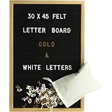 Tableau Lettres Feutre 25x25 Cm Noir - 340 Lettres & Symboles Amovibles + Cadre Bois - Idéal Maison, Bureau, Fêtes, Mariages & Annonces