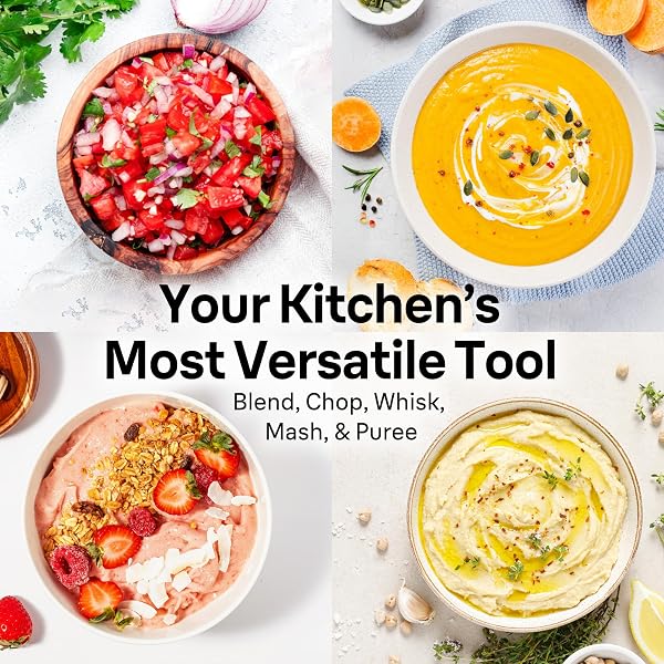 BRAUN MULTIQUICK 7 3-IN-1 IMMERSION BLENDER WITH FOOD PROCESSOR – POWERFUL HANDHELD ELECTRIC STICK – EMULSIFIER FOR CHOPPING, BEATING & WHISKING – IDEAL FOR SOUP, PUREE, SMOOTHIES & MORE