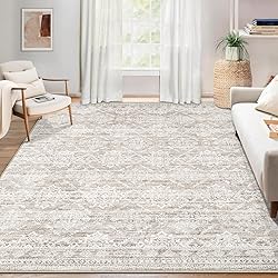 Area Rug 4x6 Geometric Rug: Washable Boho Moroccan