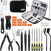 Auziya 46Pcs 3D Printer Tool Kit, 3D Printer Accessories with Storage Bag | Includes Nozzle Cleaning Kit, Deburring Tool, Files, Pliers, Removal Scrapers for 3D Printing Removing, Cleaning, Finishing