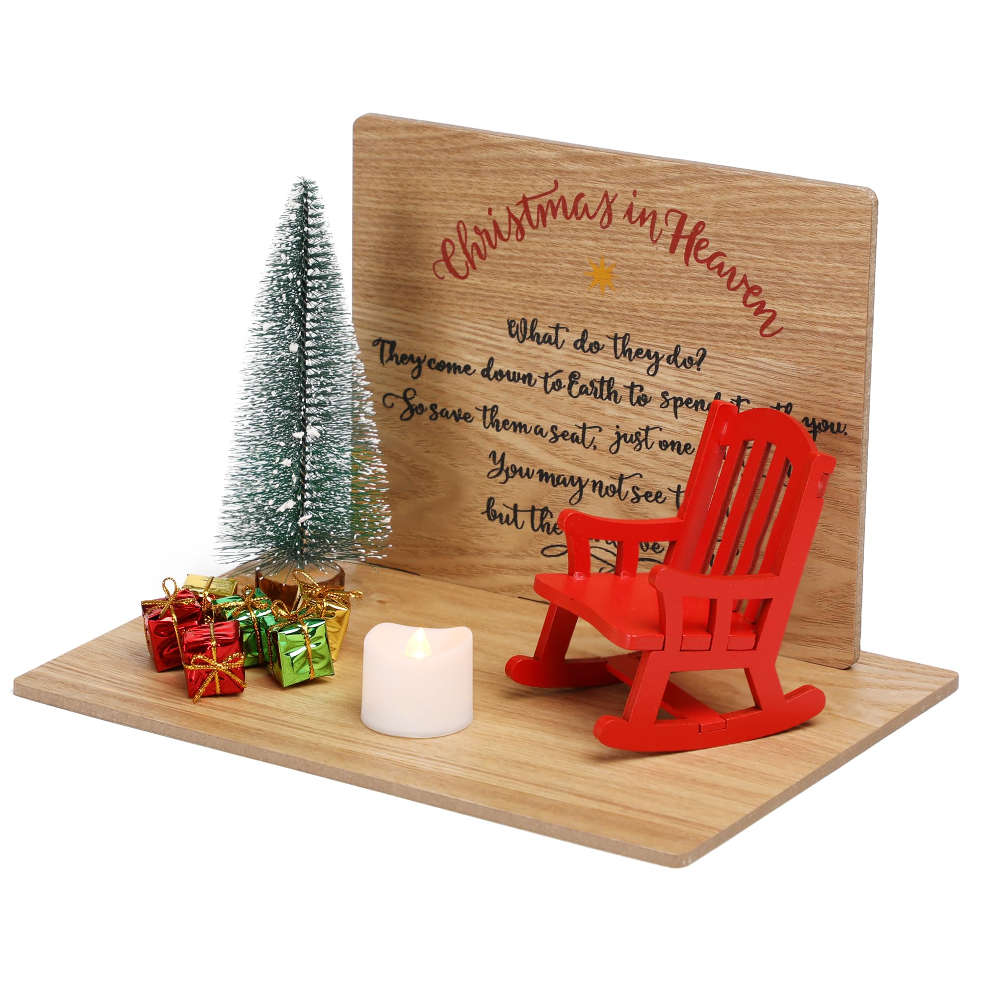 Christmas in Heaven Decoration Christmas Memorial Rocking Chair Ornament Save A Seat Memorial Gift (1 seat)