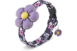Medium Dog Collar with Flower, Dog Collars for Medium Dogs for Female Male Dogs Cute Dog Collar with Pendant