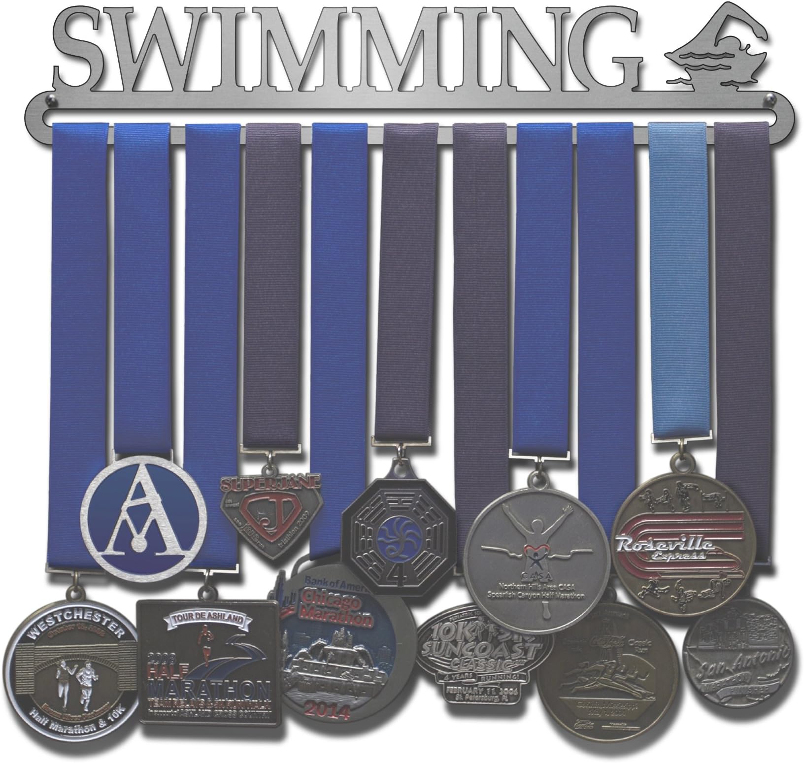 Allied Medal Hangers - Swimming - Multiple Medal Award Holder Display Hanger Rack