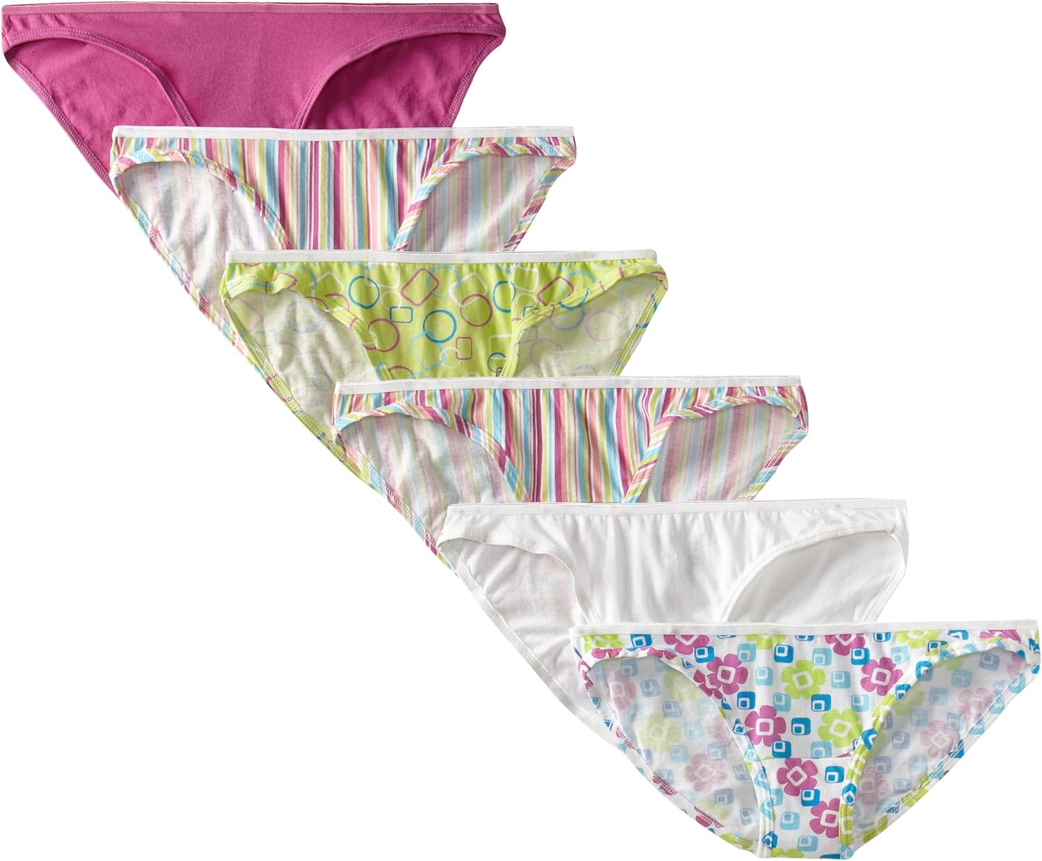 Fruit of the loom 6 pack 100 Cotton Low Rise Bikinis Size 4 / XS (4