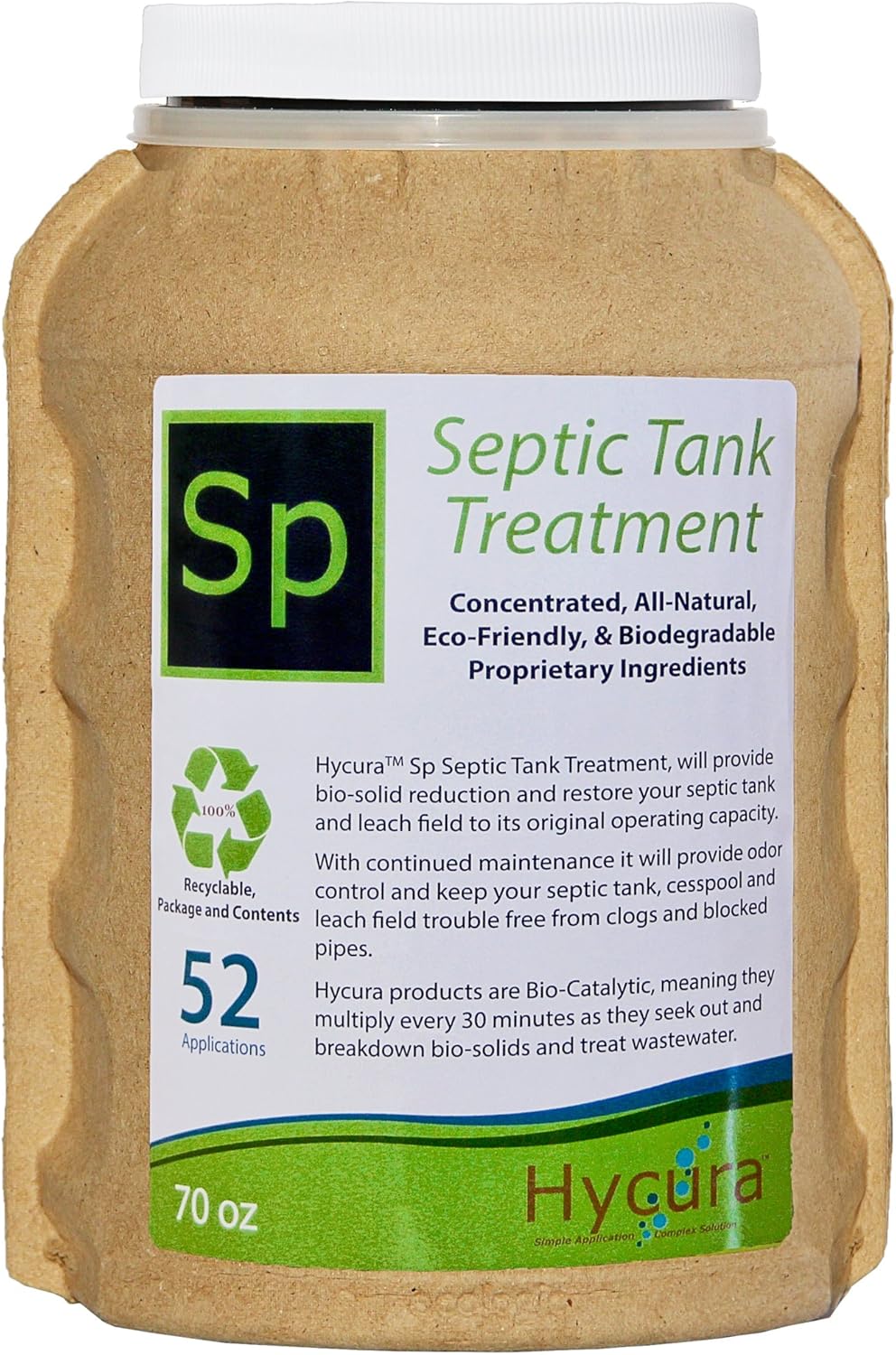 Hycura Sp Septic Tank Treatment 70 Ounce, 1 Year Supply, All Natural