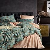 OranFran Vintage Style Duvet Cover Set,5 PCS Boho Comforter Cover Set,Paisley Floral Bedding Set,Green Floral Duvet Cover,King Duvet Cover,Soft Reversible Design(Autumn,King/California King)