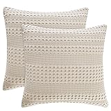 PHF 100% Cotton Waffle Weave Euro Sham Covers, 2