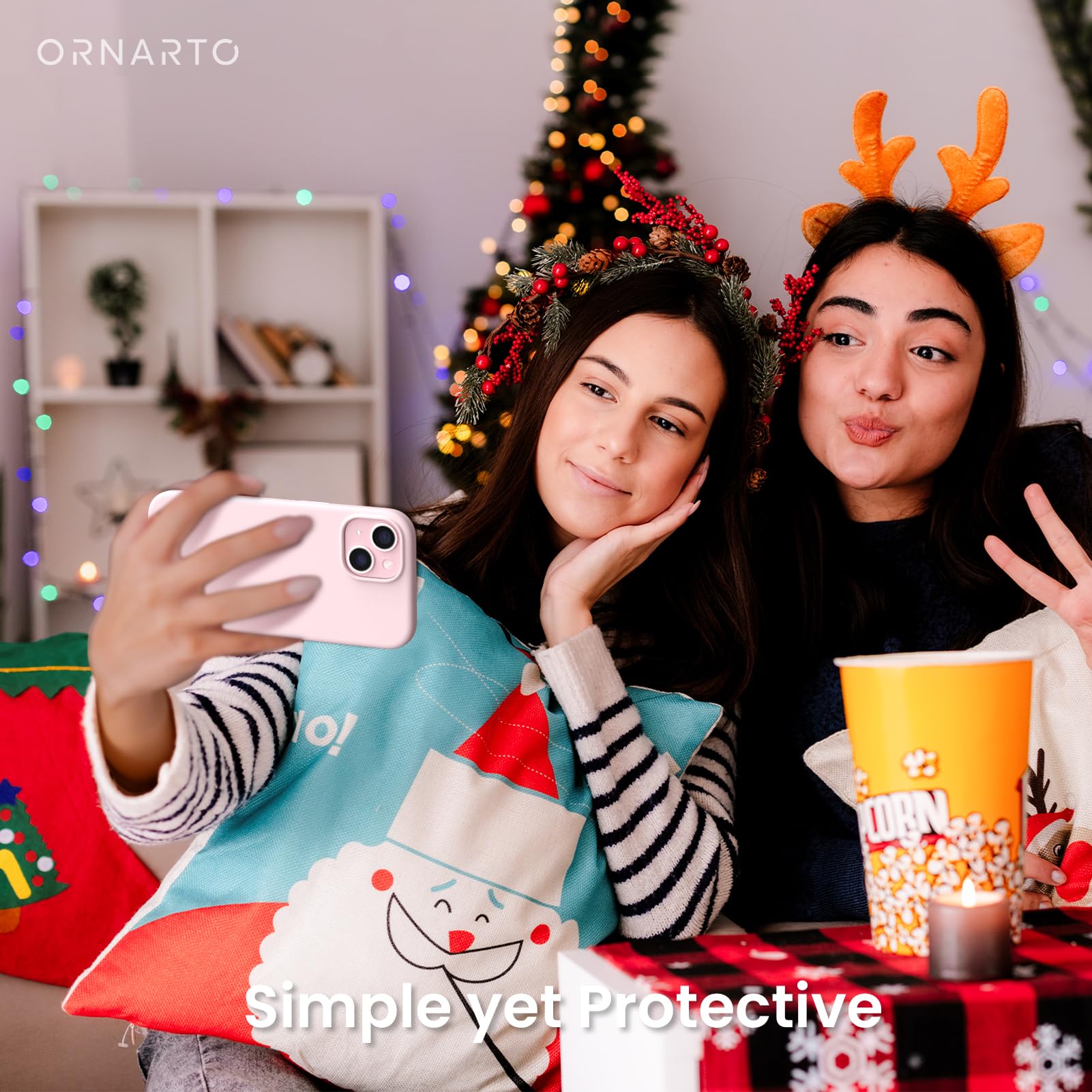 ORNARTO Compatible with iPhone 15 Case 6.1, Slim Liquid Silicone 3 Layers Full Covered Soft Gel Rubber Phone Case, Anti-Scratch Shockproof Protective Cover 6.1 Inch, Chalk Pink - Image 6