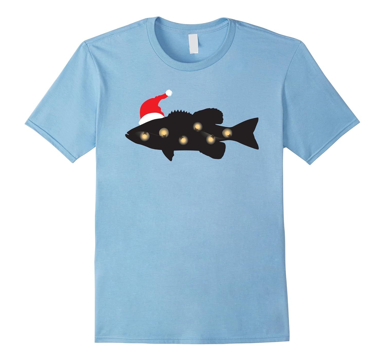 Christmas Lights Bass Fishing Angling T-Shirt-Rose