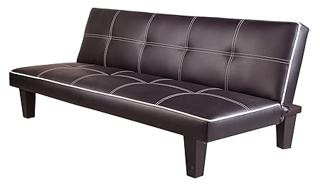 7star Click Clack Faux Leather Sofa Bed Brown Spare Room Or Guest