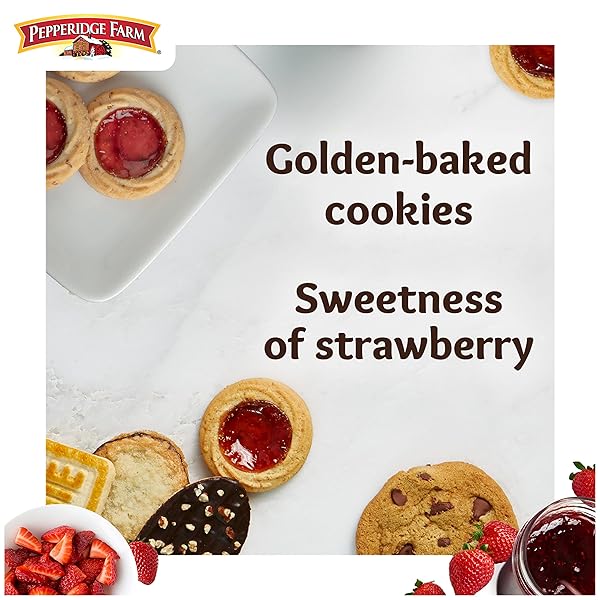 PEPPERIDGE FARM VERONA STRAWBERRY THUMBPRINT COOKIES, 6.75 OZ BAG (18 COOKIES)