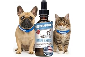 PetSilver Immune Support - Promotes Respiratory Health in Cats & Dogs, Sinus & Kennel Cough Treatment, Natural Antibiotic, Allergy Relief, Chelated Silver Formula, Easy-to-Use Dropper, USA - 2 fl oz