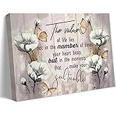 Bathroom Floral Canvas Wall Art Inspiring Wall Decor Farmhouse Style Bathroom Poster Prints Vintage Country Paintings Pictures for Bathroom Living Room Bedroom Ready to Hang (12x16in Canvas)