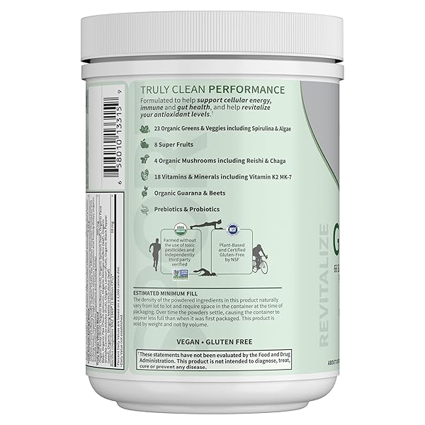 GARDEN OF LIFE SPORT NUTRITION GREENS AND SUPERFOODS POWDER FOR WOMEN AND MEN – UNFLAVORED, ORGANIC BLEND – SPIRULINA, FRUIT, VITAMINS, PRE & PROBIOTICS, MUSHROOMS, ATHLETIC SUPPLEMENTS, 30 SERVINGS