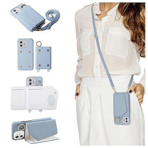 HANDODO Wallet Case Compatible iPhone 11,Women Vegan Leather Detachable  Crossbody Phone Case with RFID Blocking Card Holder Adjustable Strap