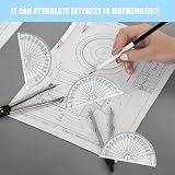 MEKEET 10PCS Helix Protractor 180 Degree Set 4 Inches Clear Plastic Protractor view 6