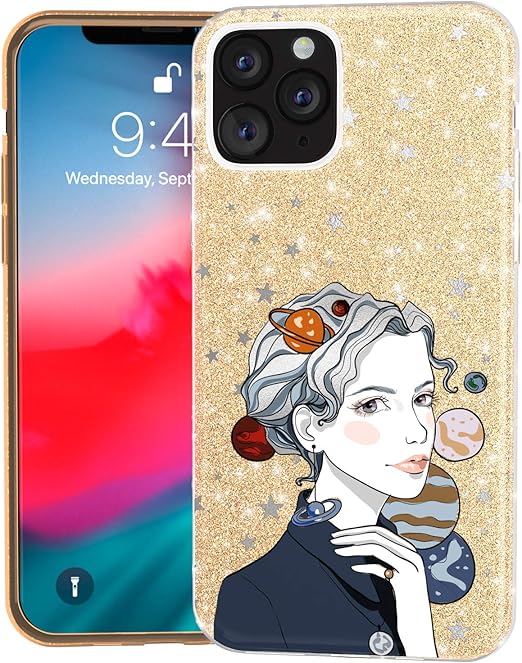Amazon Com Mertak Glitter Case For Apple Iphone 11 Pro Max 10 Xr Xs X 8 Plus 7 6s Cute Crystal Space Silver Slim Bling Aesthetic Black Silicone Planets Red Sparkly Lightweight Cover