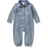 Burt's Bees Baby Boys Jumpsuit, 100% Organic Cotton One-piece, Long Sleeve Button Down Coverall