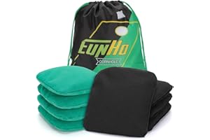 EunHo Dual Sided Cornhole Bags Regulation Set of 8 Professional Cornhole Bean Bags Slick and Stick for Tossing Game-All Weather