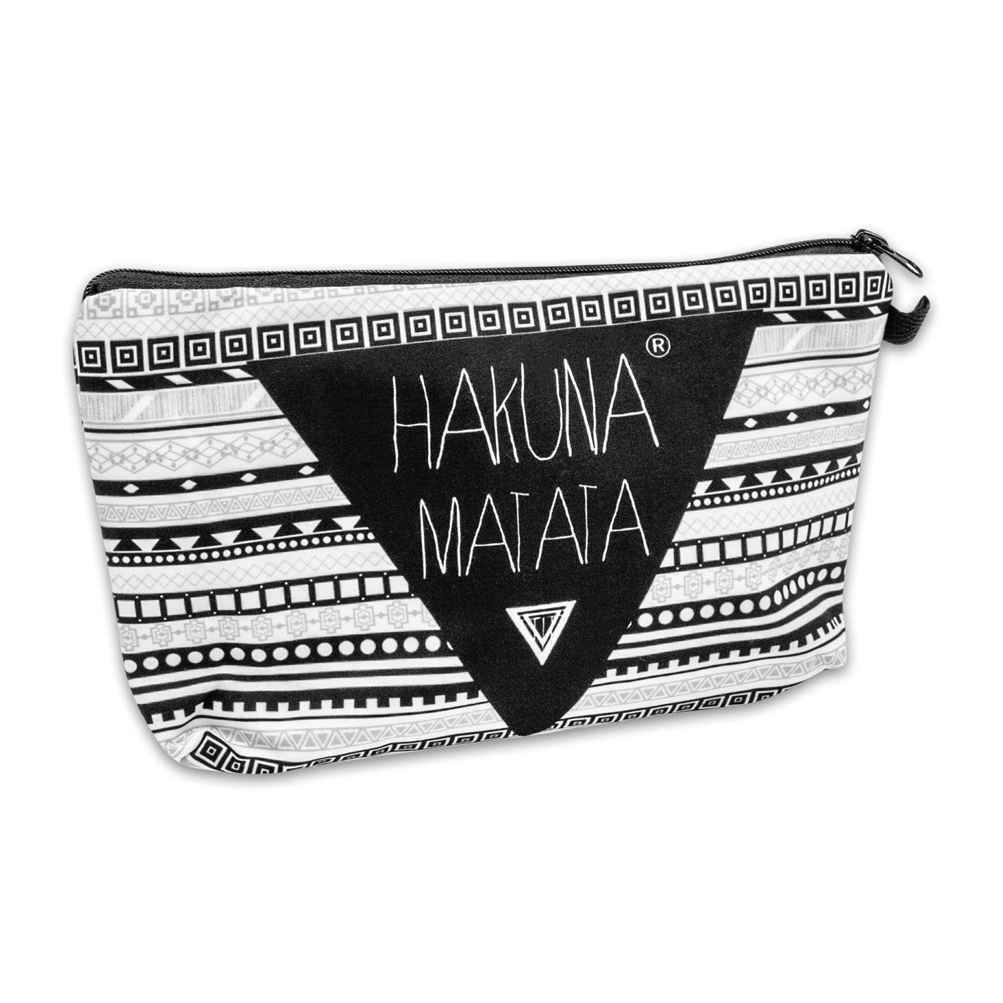Hakuna Matata Aztec Print Cosmetic Toiletry Bag Pencil Case with Zip Full Print All Over