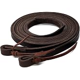 Doqn Leather Working Tack Split Reins, Heavy Oil Weighted, 5/8" x7', Dark Coffee