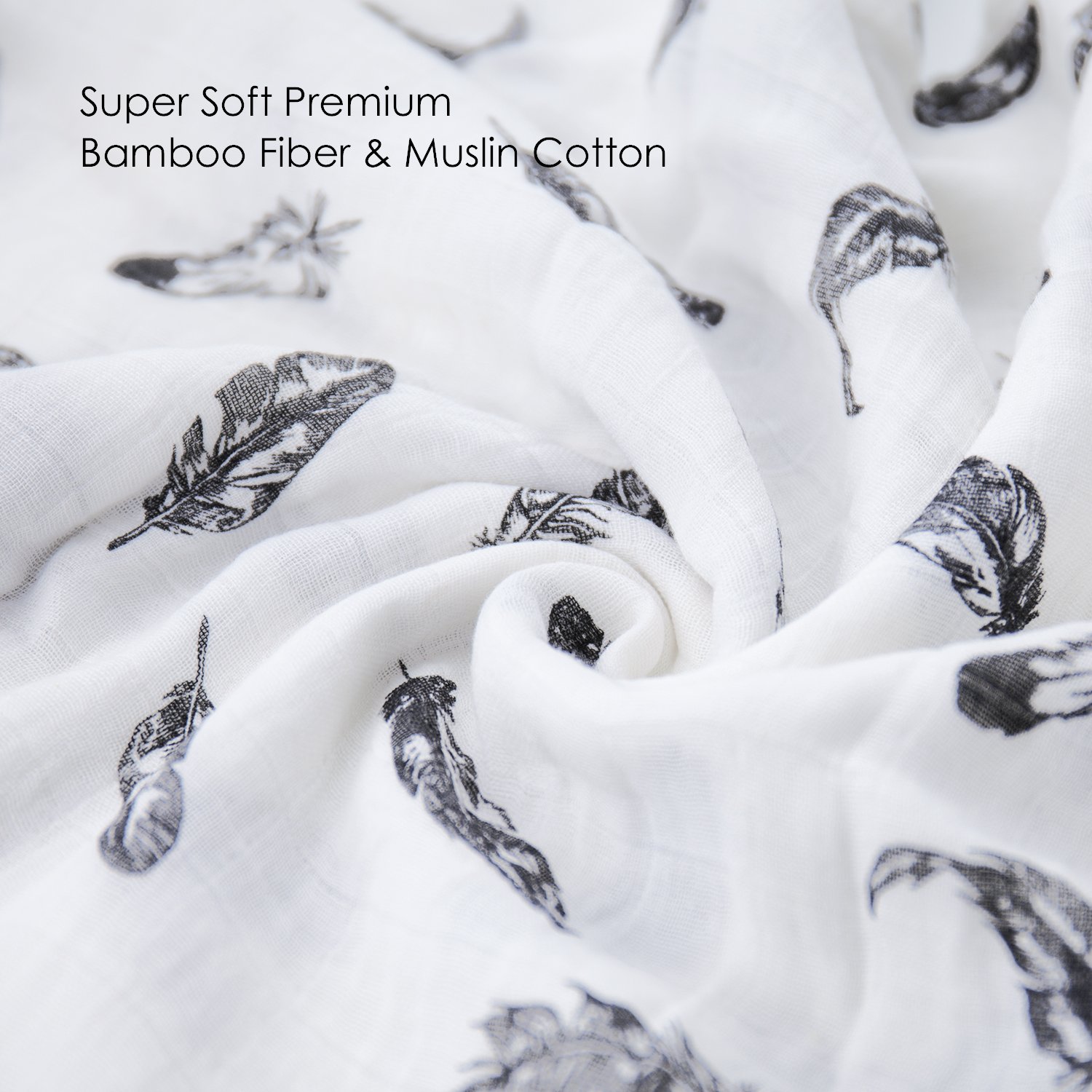 upsimples Baby Swaddle Blanket Unisex Swaddle Wrap Soft Silky Bamboo Muslin Swaddle Blankets Neutral Receiving Blanket for Boys and Girls, Large 46 x 45 inches, Set of 4-Arrow/Feather/Tent/Crisscross: Baby