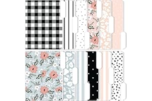 Zynshe Cute File Folders, Set of 12 3-Tab Letter Size Decorative File Folders Boho Colored Manilla 8.5 x 11 Filing – Pretty D