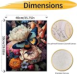 YALKIN Paint by Numbers Kit Butterfly 16x20in Canvas DIY Color Oil Acrylic view 2