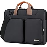 Lacdo 360° Protective Laptop Shoulder Bag, 15-15.6 inch Laptop Sleeve Case for Acer HP Lenovo Dell ASUS Laptop, Acer Aspire, HP Pavilion, Dell Inspiron, Lenovo IdeaPad,ASUS ZenBook Computer Bag, Black