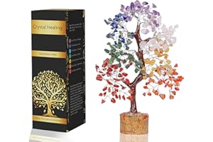 YATSKIA Chakra Tree of Life - Crystal Tree for Positive Energy, Feng Shui Tree, Home Decor - 7 Chakra Tree, Wire Bonsai , Crystal Decor - Spiritual Gift, Meditation Decor Luck Figurine, Wealth Prosperity