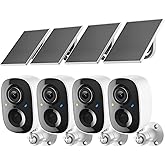 2K FHD Security Camera Wireless Outdoor Cameras for Home Security,AI Human Detection,Instant Alert,Color Night Vision,SD/Cloud Storage,Solar/Battery Powered,2.4G WIFI Only,Spotlight,Siren Alarm,4 Pack