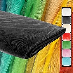 108" Black Tulle Fabric Roll, Extra Large Matte