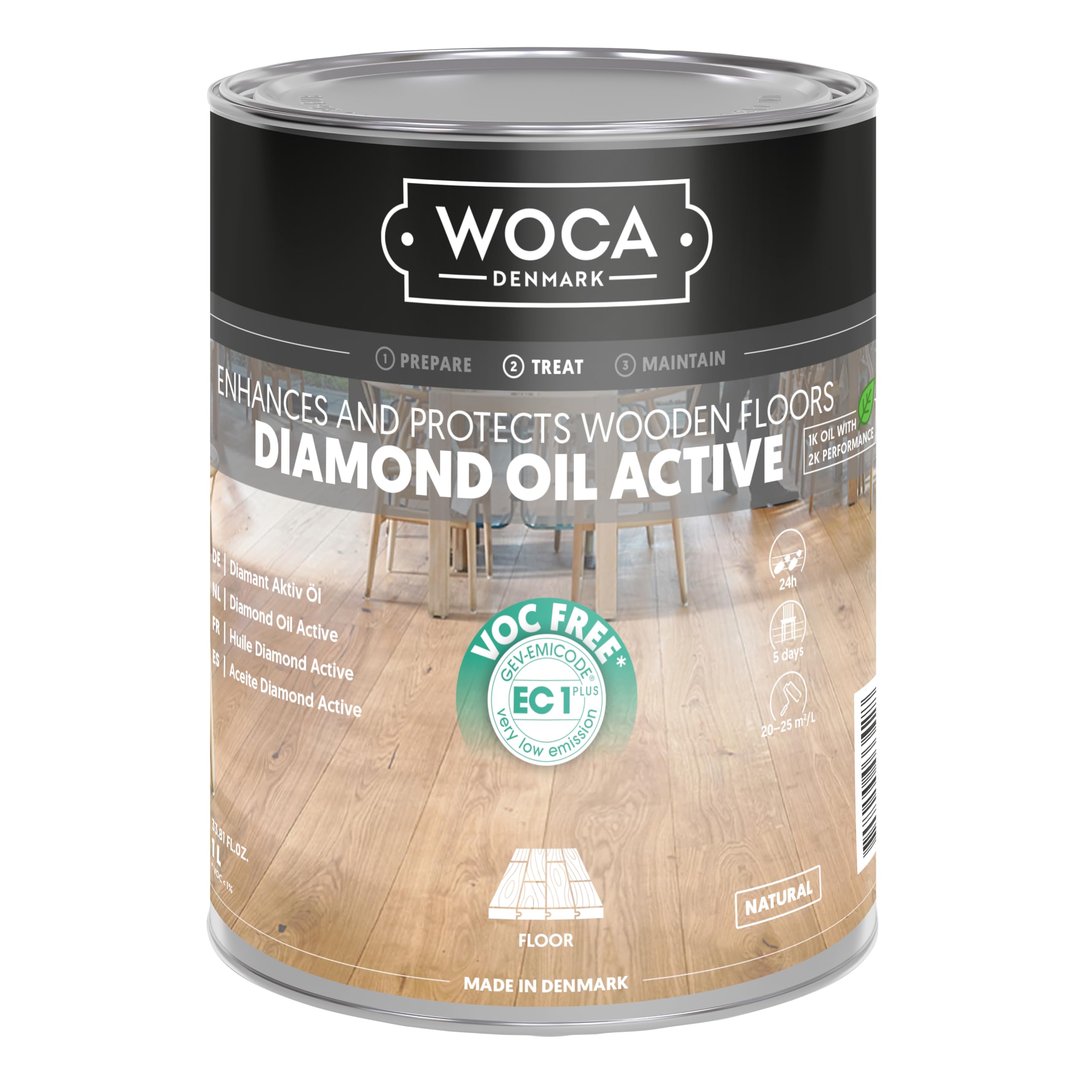 Woca Diamond Active Oil Natural 1 Litre