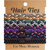 EasYoung 10pcs Braided Hair Ties for Thick, Curly Hair - No Crease Coils for Men's Buns &amp; Women's Long Hair