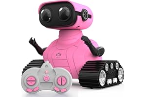AOVIKOOD Robot Toys for Girls Boys, Rechargeable Robots for Kids, 2.4GHz RC Remote Control Robots with Flexible Head & Arms,LED Eyes,Dance Moves and Music,Girl Robot Toy, Gifts for Children Age 3 4+