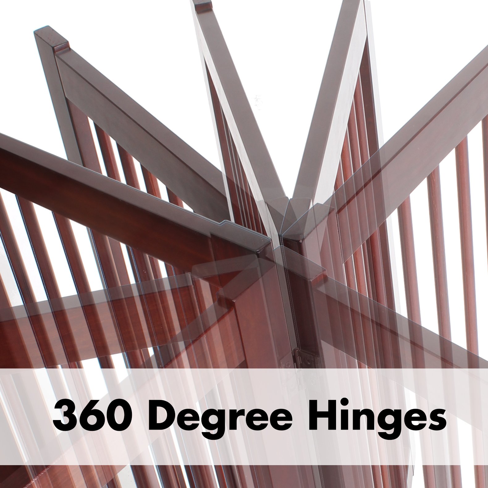 Primetime Petz 360 Configurable Dog Gate with Door – Indoor Freestanding Walk Through Wood Pet Gate