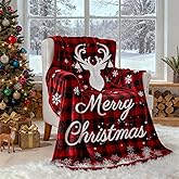 QDVXZA Christmas Throw Blanket,Red and Black Plaid Blanket,Soft Cozy Throw for Couch Sofa Bed Women Xmas Gifts,30"x 40"