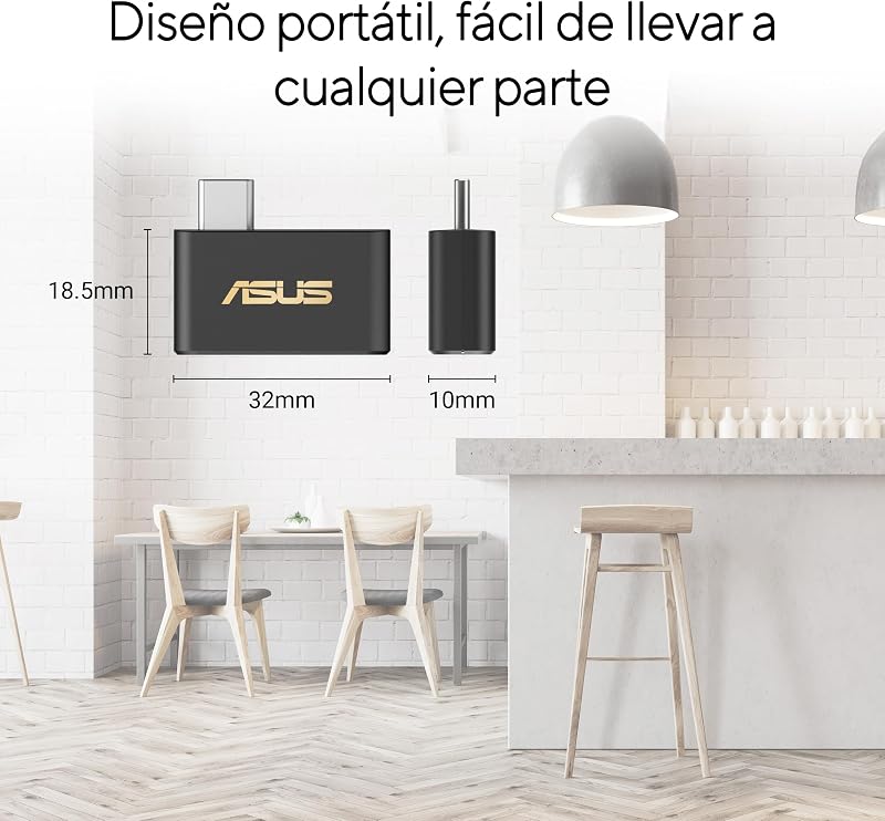 USB-BE93 Mini - Adaptador USB Mini WiFi 7 BE6500 de Triple Banda