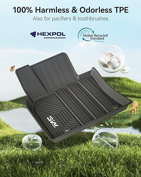 3W FLOOR MATS FIT TOYOTA CAMRY 2018-2024 FWD ONLY (NOT FOR HYBRID OR AWD), TPE ALL WEATHER CUSTOM FIT FLOOR LINER, 1ST AND 2ND ROW, BLACK(L/LE/SE/TRD/XLE/XSE)