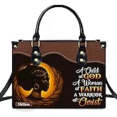 Personalized Leather Handbag for Black Women, Custom African Purse Bag Set, Birthday Christmas Gifts for Mom