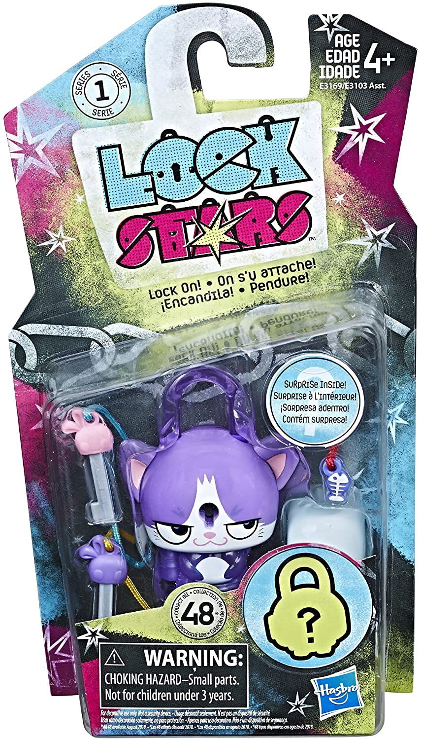 Hasbro Lock Stars Series 1 Single Padlock, Purple/White