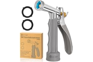 AUTOMAN Full Size Garden Hose Nozzle, High Pressure Pistol Grip Water Nozzle Sprayer with Threaded Front, Adjustable Spray Water Flow for Washing Car, Cleaning Ground, Watering Plants, Showering Pets