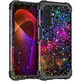 Miqala for Galaxy A17 5G Case,Glow in The Dark Three Layer Heavy Duty Shockproof Full Protection Hard Plastic Bumper+Soft Silicone Protective Case for Samsung Galaxy A17 5G 6.7 inch,Colorful Sky