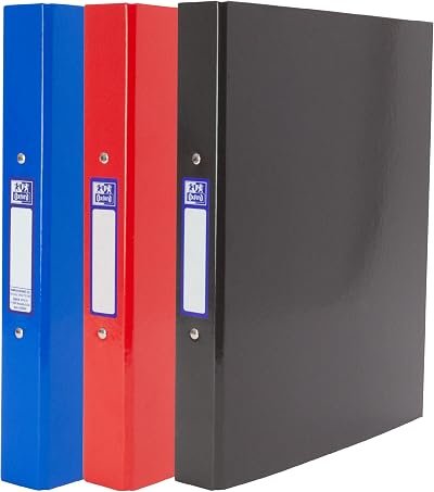 Oxford A4 Ring Binders 3 Pack Glossy Laminated Paper-On-Board 40mm Spine