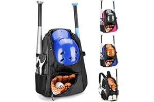 DAREKUKU Youth Baseball Backpack, Softball Bag for Boys & Girls, Breathable T-Ball & Baseball Equipment & Gear