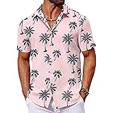 COOFANDY Mens Hawaiian Shirt Short Sleeve Button Down Shirts Tropical Floral Summer Beach Shirts